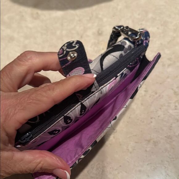 Vera Bradley Pink and Purple Clutch with Mandala Design - Picture 7 of 9